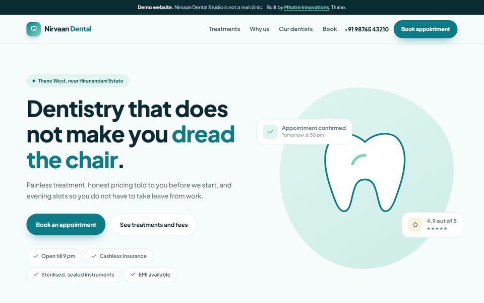 Dental clinic website demo